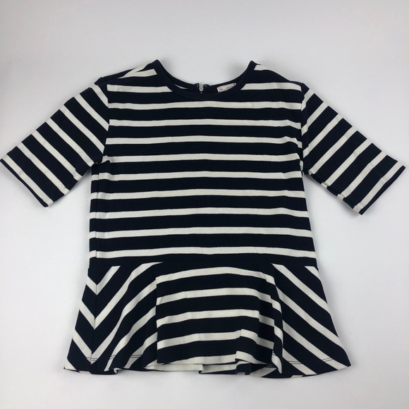 Gap Womens Top, Blue White Stripe Ruffled Medium - Picture 2 of 9